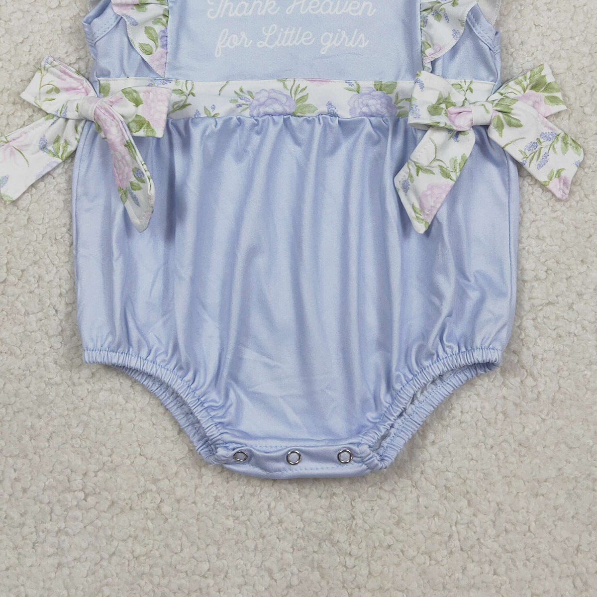 3.3 RTS NO MOQ （In stock）SR3506 Children's Fashion Romper Baby Thank Heaven Little Girls Floral Bows Ruffle Rompers