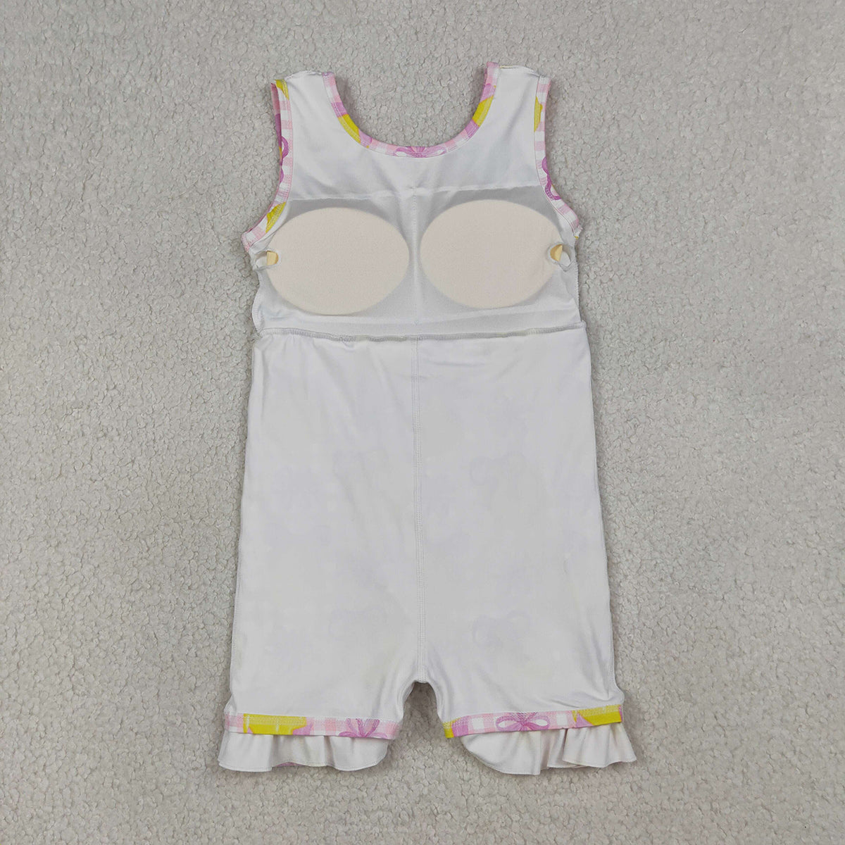 3.31 RTS NO MOQ （In stock GSD3683 Sleeveless pink plaid bow lemon girls summer athletic dress