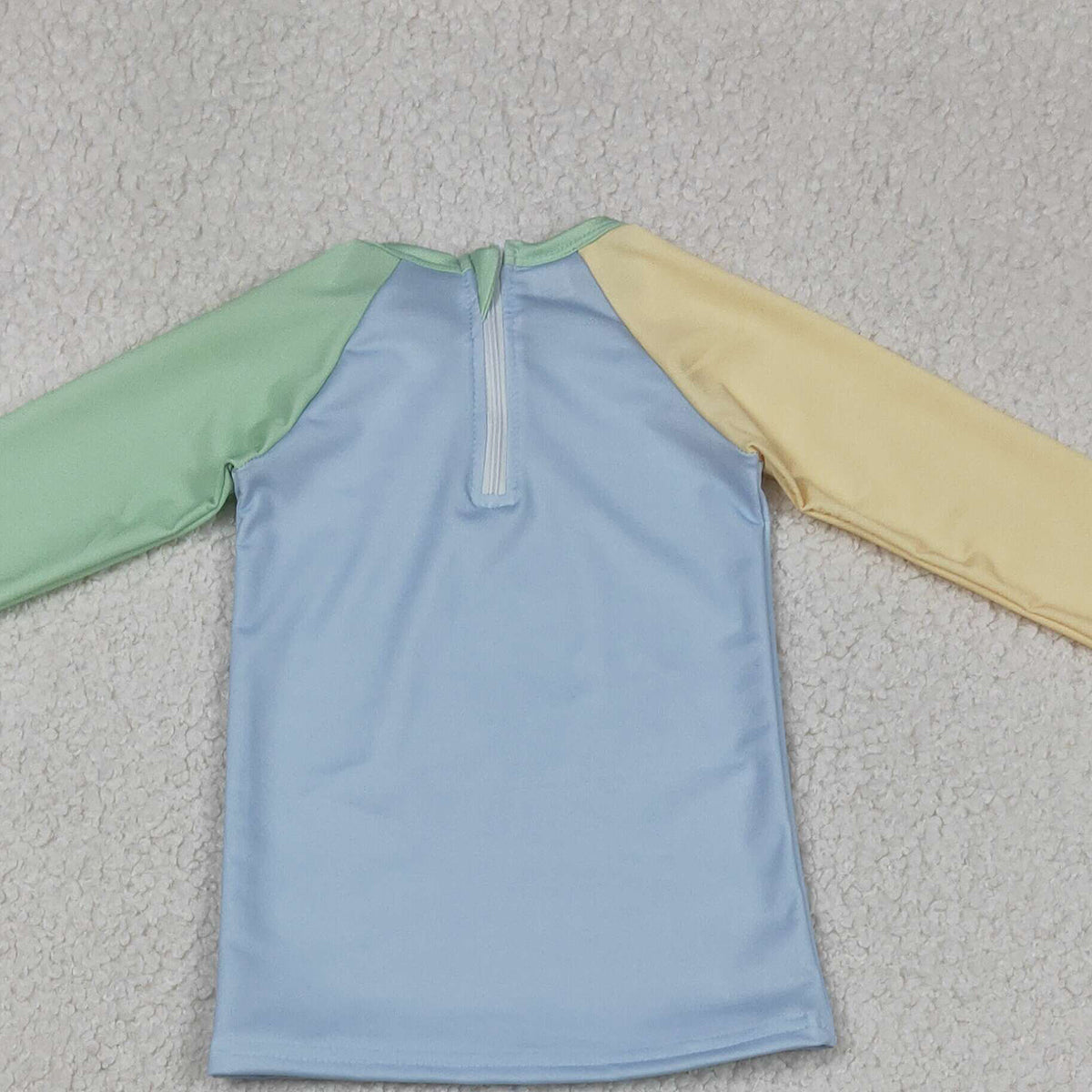 3.21 RTS NO MOQ （In stock）S0634 Kids Clothing for Baby Boys Long Sleeve Yellow Aqua Blue Shirts Top Shorts Swimsuits