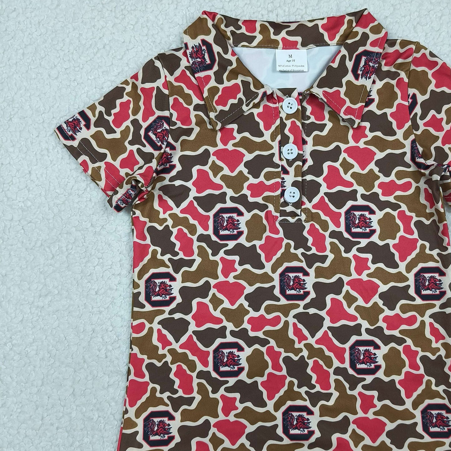BT1697 RTS NO MOQ （In stock ）Short sleeves camo C kids boys team polo shirt