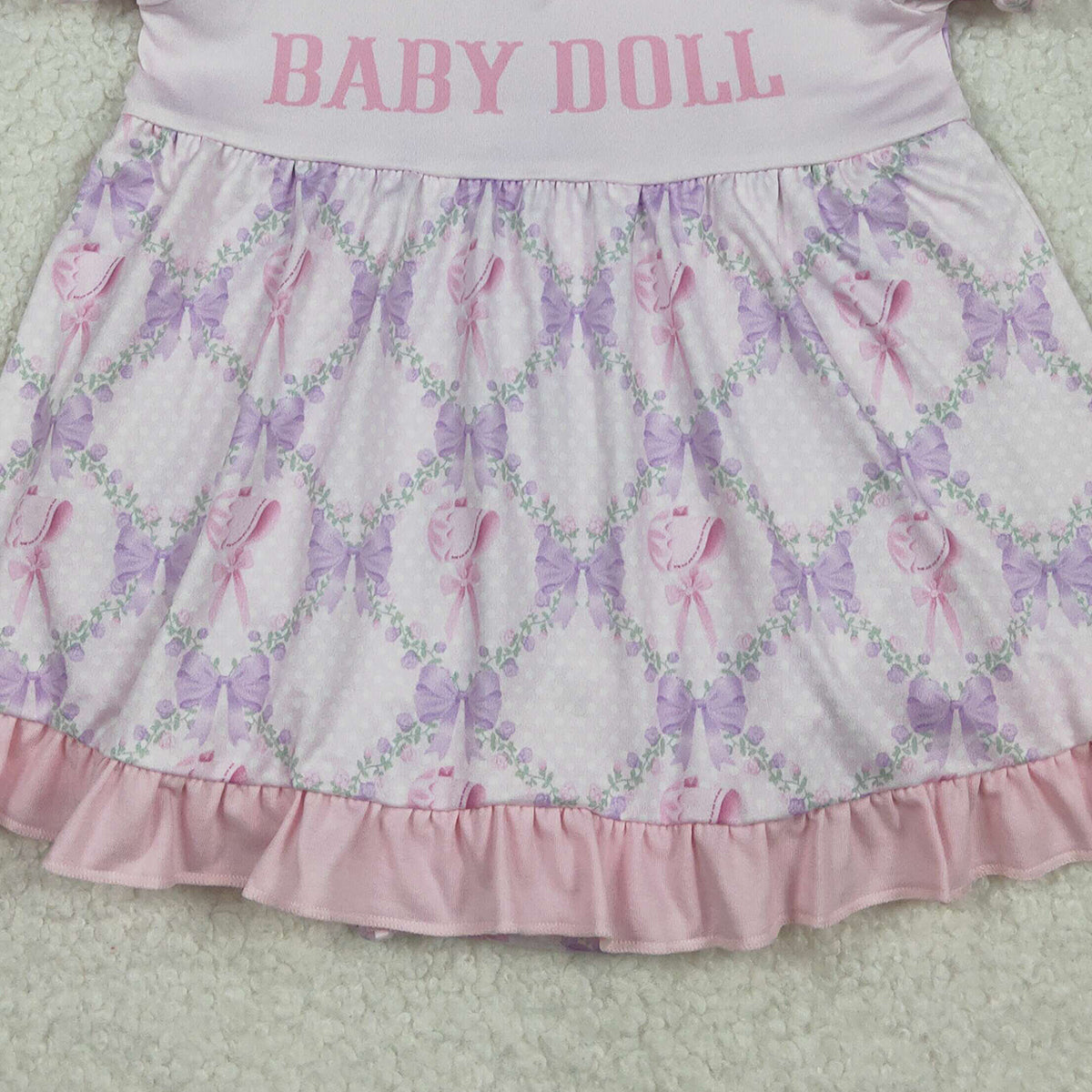 11.18 RTS NO MOQ （In stock）SR3291 Baby Girls Summer Rompers Baby Girls Baby Doll Bows Flowers Checked Tunic Ruffle Bummier Rompers