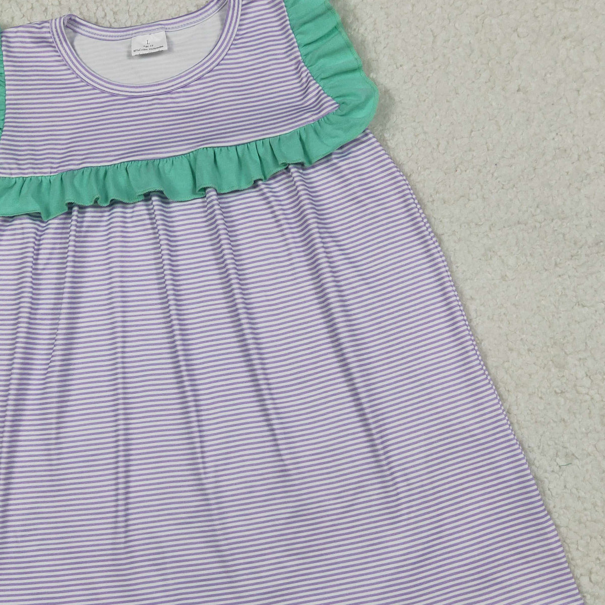 4.13 GSD3560 RTS NO MOQ （In stock）Sleeveless ruffle stripe baby girls summer dresses