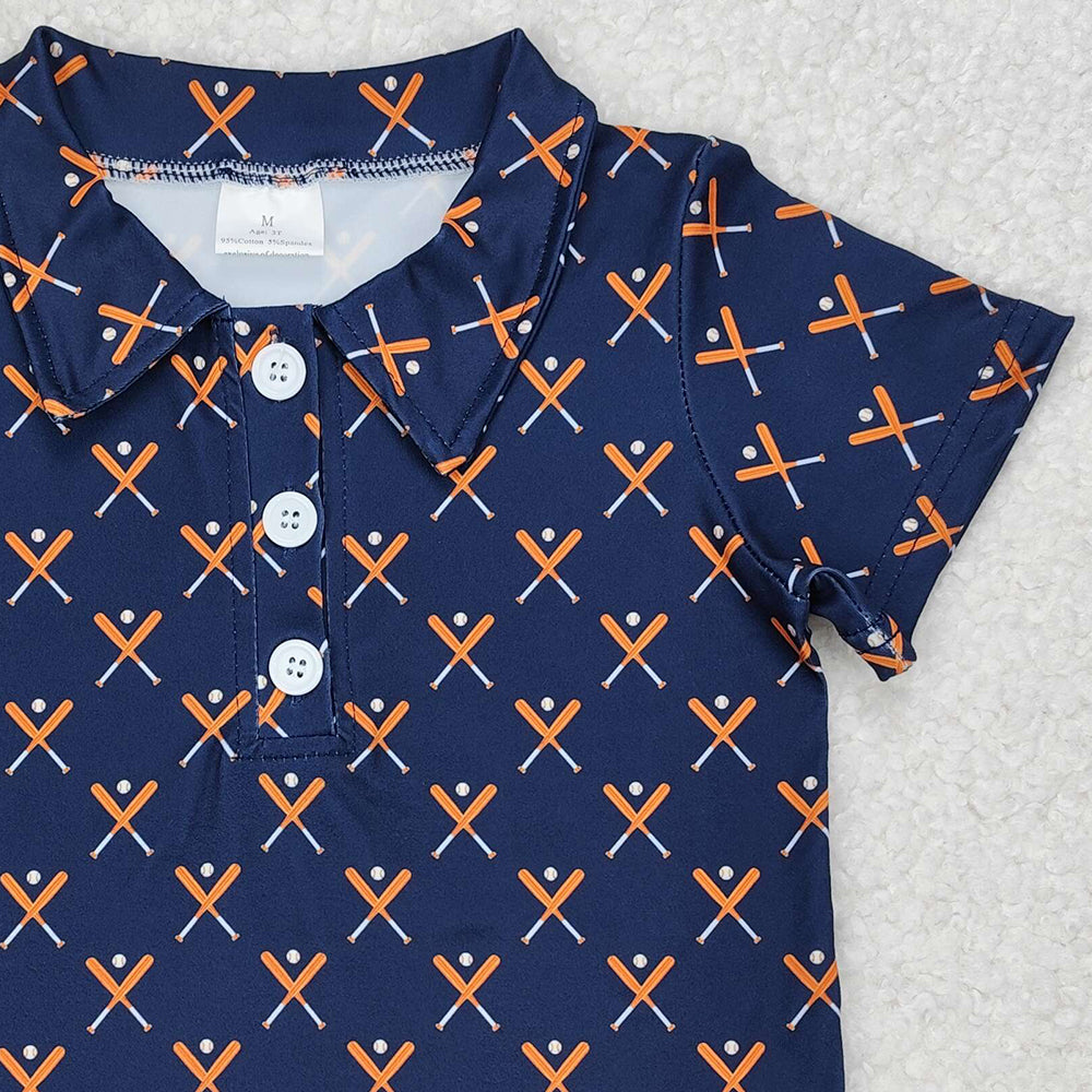BT1120RTS NO MOQ Baby Boys Summer Tops Blue Short Sleeve Baseball Polo Shirt for Kids Boys Ages 7-14 Comfortable Breathable Fashionable Clothing