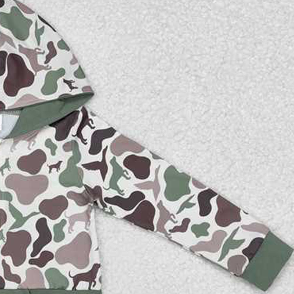 BT0914Kids Camouflage Hunting Hoodie Long Sleeve Duck Dog Print with Pocket Outdoor Casual Fashionable Youthwear
