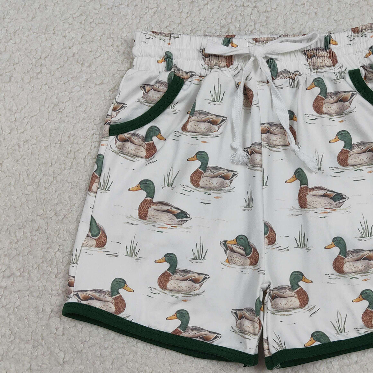 3.6 RTS NO MOQ （In stock）SS0677 Baby Boys Ducks Hunting Pockets Shorts Bottom