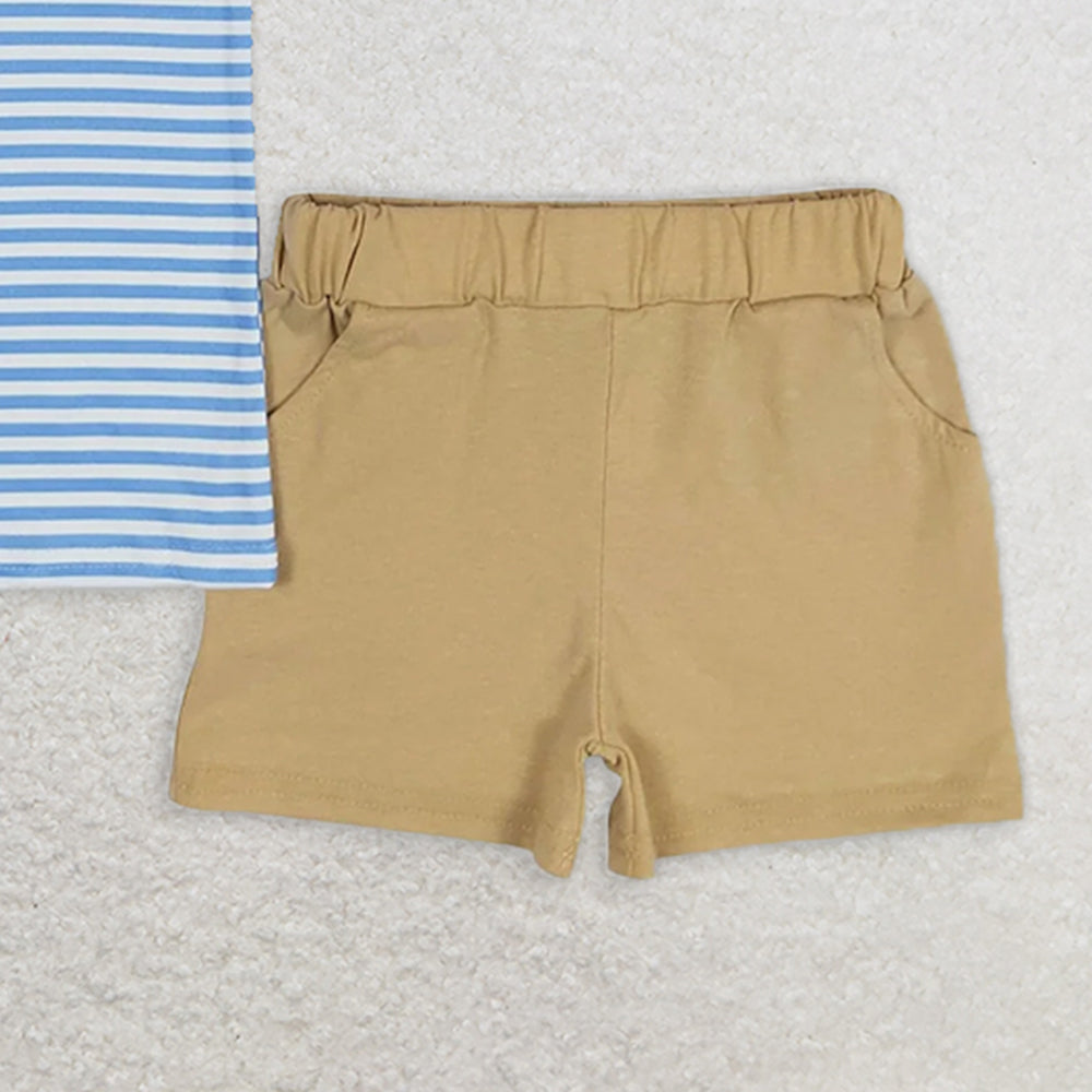BSSO0572 RTS NO MOQ Baby Boys Summer Boys Outfits Baby Boys Constructions Shorts Sleeve Tee Summer Shorts Clothes Sets
