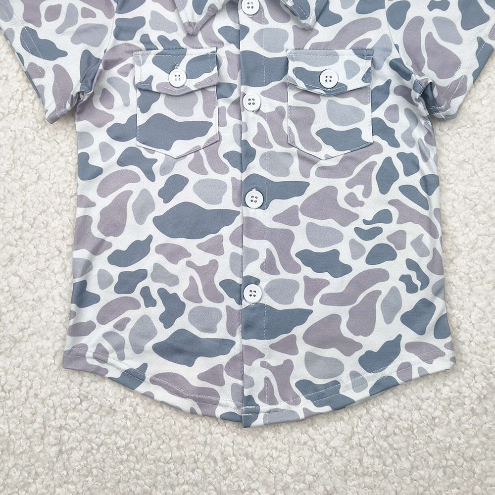 6.10  BT1202SRTS NO MOQ Baby Boys Summer Tops toddler boys clothes camouflage short Sleeve Top