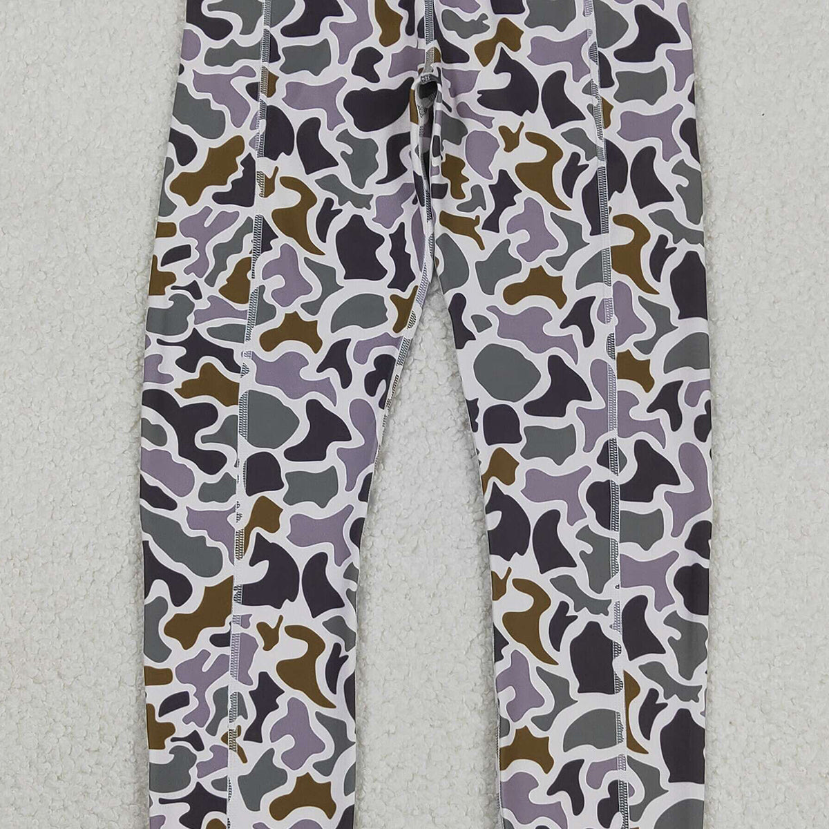 12.3 RTS NO MOQ （In stock）P0897 Adult Women Southern Lavender Camo Yoga Active Legging Pants Bottom