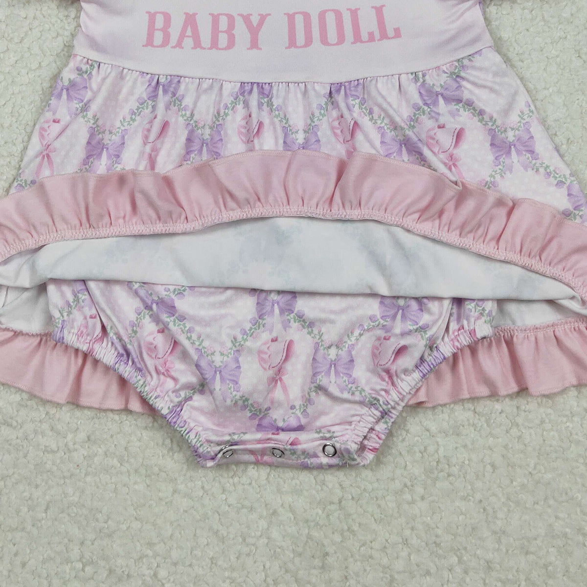 11.18 RTS NO MOQ （In stock）SR3291 Baby Girls Summer Rompers Baby Girls Baby Doll Bows Flowers Checked Tunic Ruffle Bummier Rompers