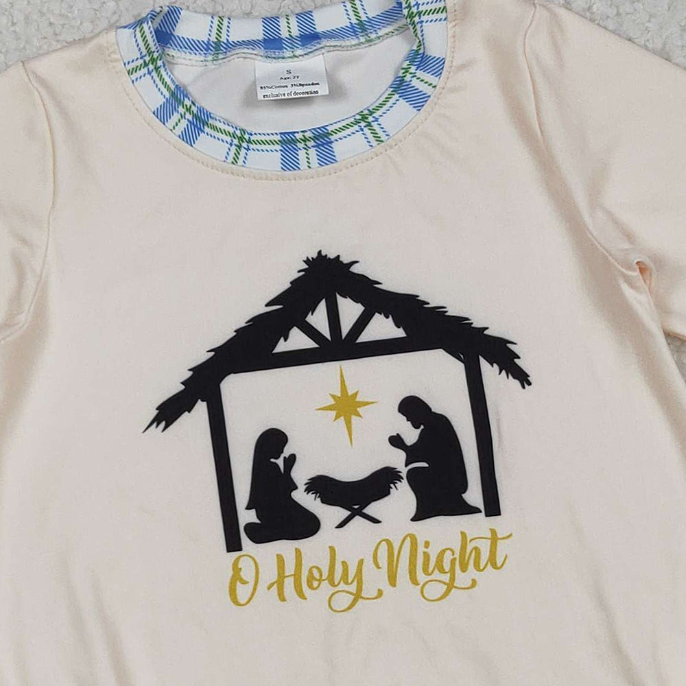 RTS NO MOQ （In stock） LR2292 Baby Boys Winter Rompers Christmas Jesus Nativity Bummies Rompers