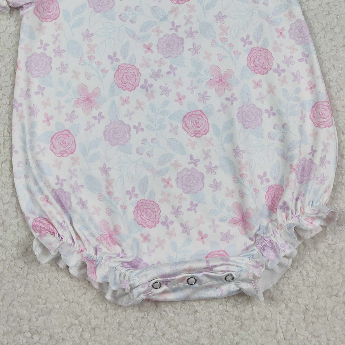 3.10 RTS NO MOQ （In stock）SR4023 Children's Fashion Romper Baby Girls Short Sleeve Colorful Flowers Ruffle Rompers
