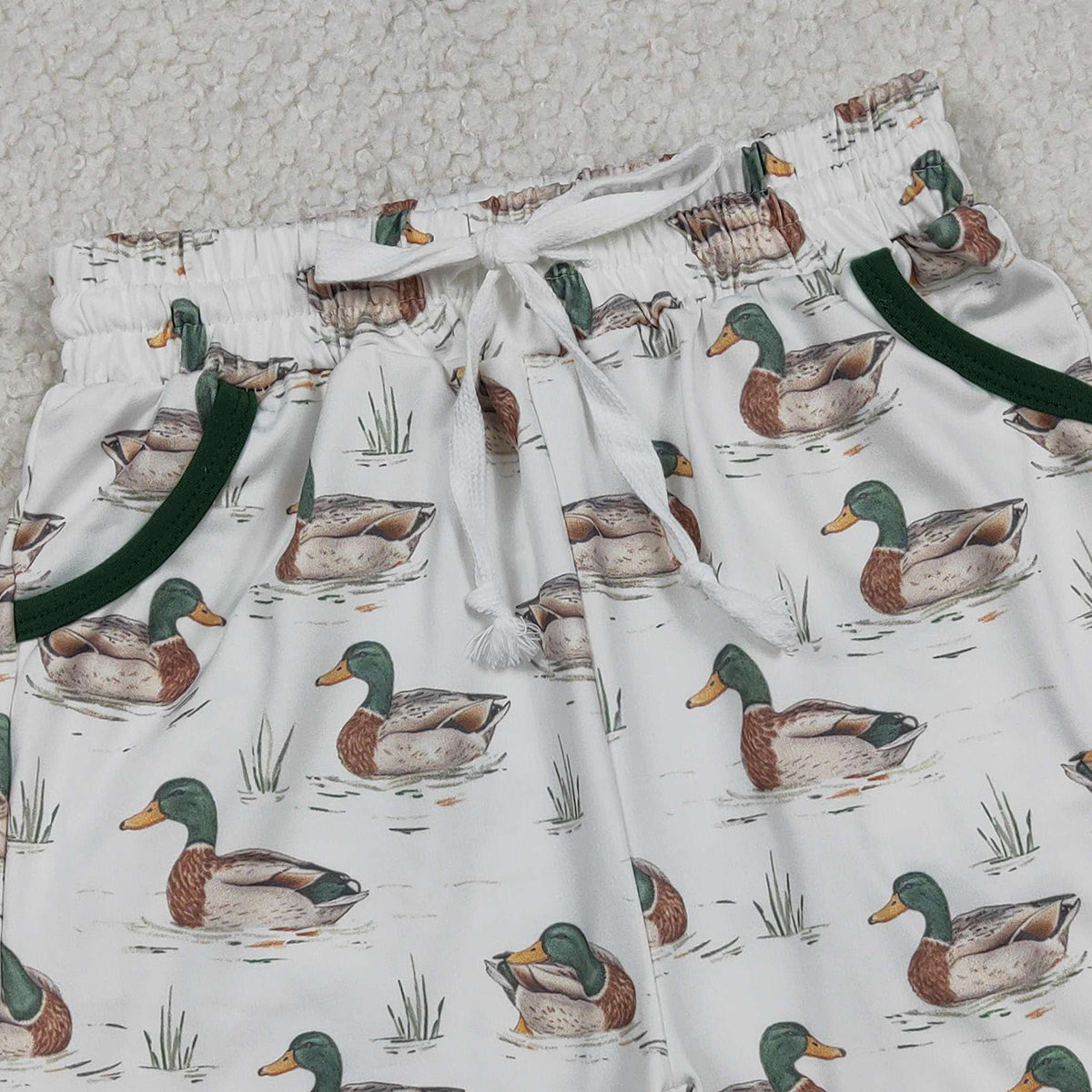3.6 RTS NO MOQ （In stock）SS0677 Baby Boys Ducks Hunting Pockets Shorts Bottom