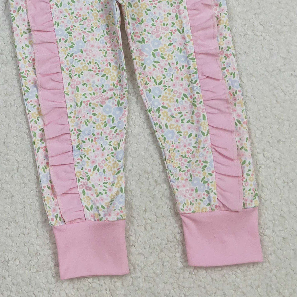 12.8 RTS NO MOQ （In stock）GSPO2060 Embroidery Floral Bows Baby Girls Shirt Pockets Ruffle Leggings Clothes Set