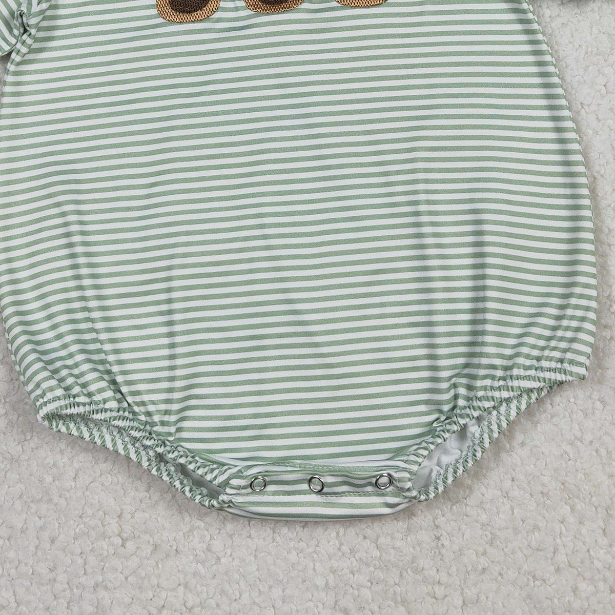 12.24 RTS NO MOQ （In stock）SR3531 Baby Boys Rompers Embroidery Ducks Baby Boys Green Stripe Short Sleeve Hunting Rompers