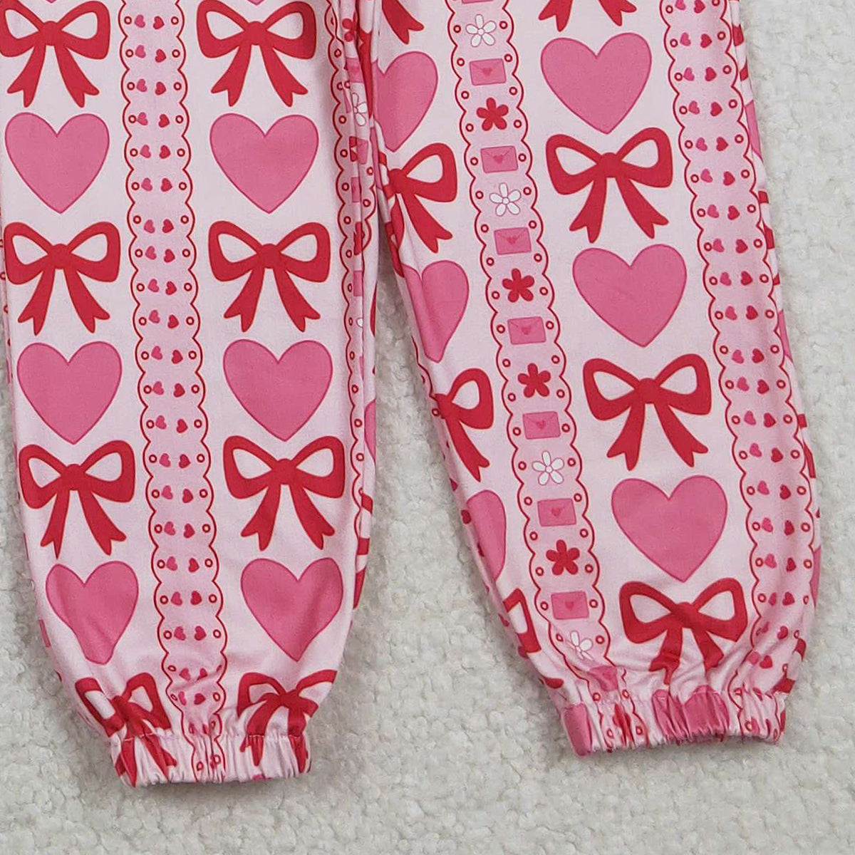 12.27 RTS NO MOQ （In stock）GLP3236 Baby Girls Bows Hearts Stripe Zipper Pullovers Jogger Valentines Clothes Sets