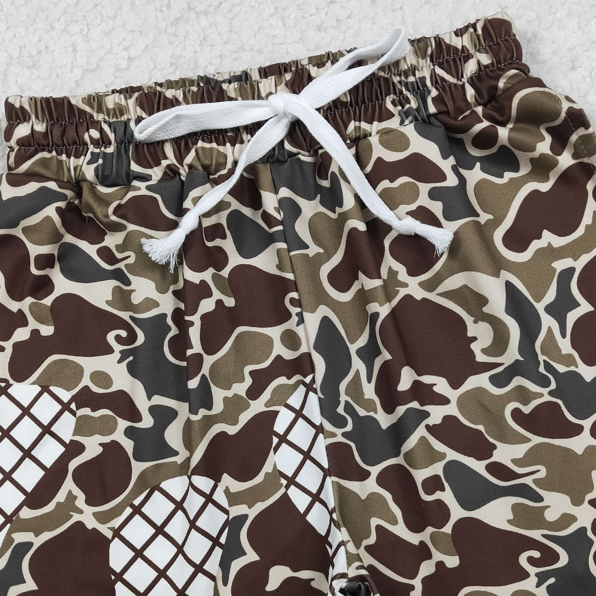 3.27  RTS NO MOQ （In stock）SS0814 Baby Boys Summer Dark Brown Camo Drip Team Shorts Bottom