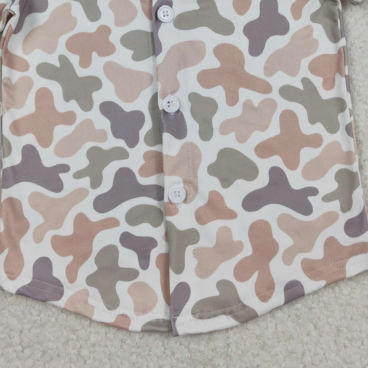 1.9 RTS NO MOQ （In stock）BT1564 Baby Boys Southern Light Grey Khaki Camo Button Shirts Top