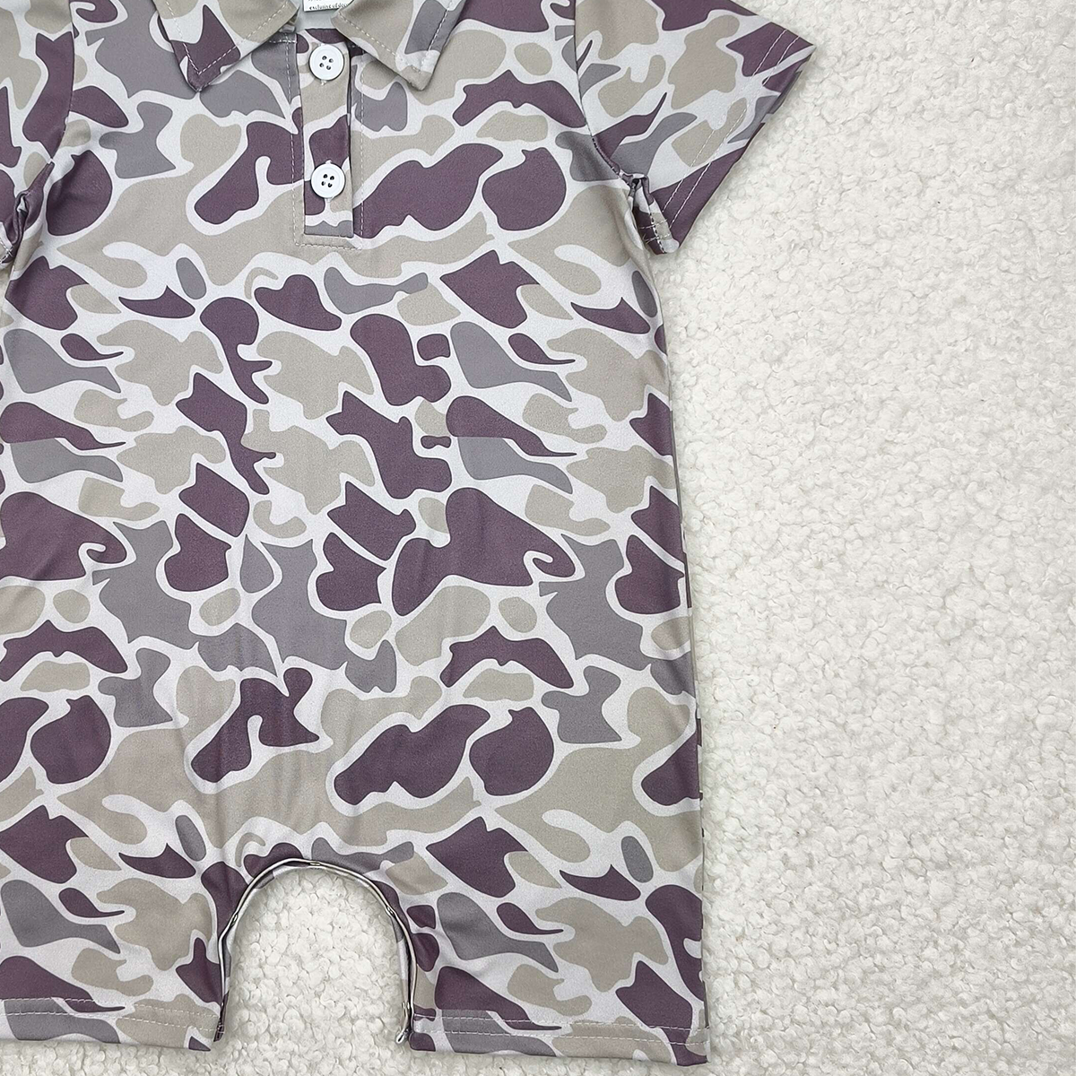 USA Shop (in stock)SR2977 RTS NO MOQ  Baby Boys Summer Rompers Short sleeves camo baby boys polo romper