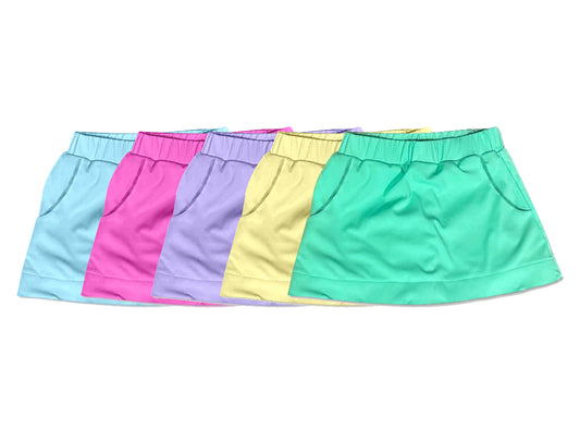 Kids Girls Lavender Cotton Summer Skirt with Pocket for Girls Soft Breathable Garmet for Spring Autumn