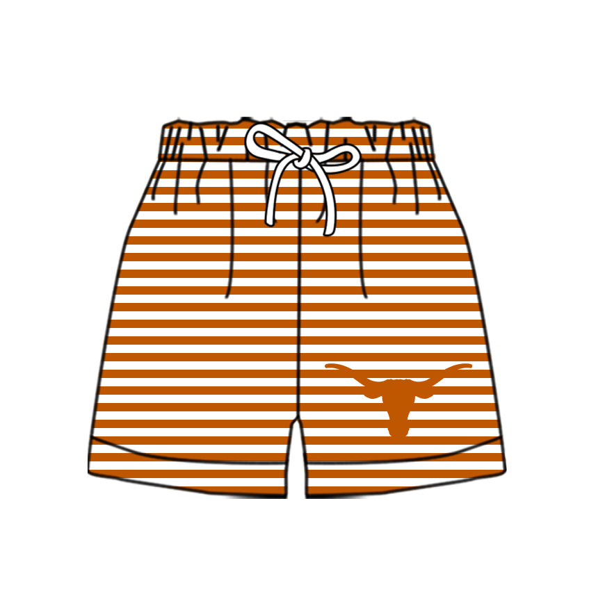 CUSTOM MOQ 5 Cute Comfortable Clothing For Kids Baby Kids Summer Brown Stripe Bottom Team Shorts