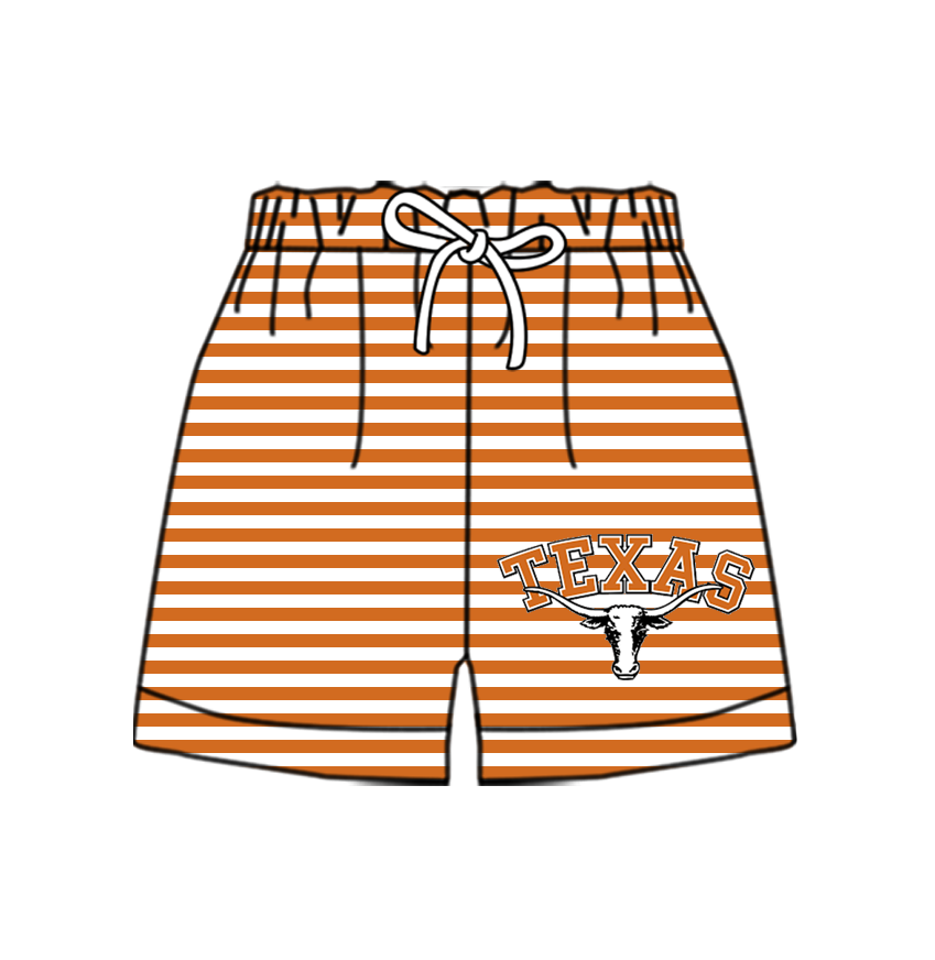 CUSTOM MOQ 5 Cute Comfortable Clothing For Kids Baby Kids Summer Brown Cow Stripe Bottom Team Shorts