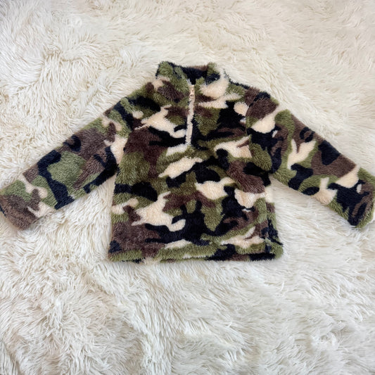 11.26 RST BT0737 Baby Boys Green Camo Zip Pullovers Tee Tops