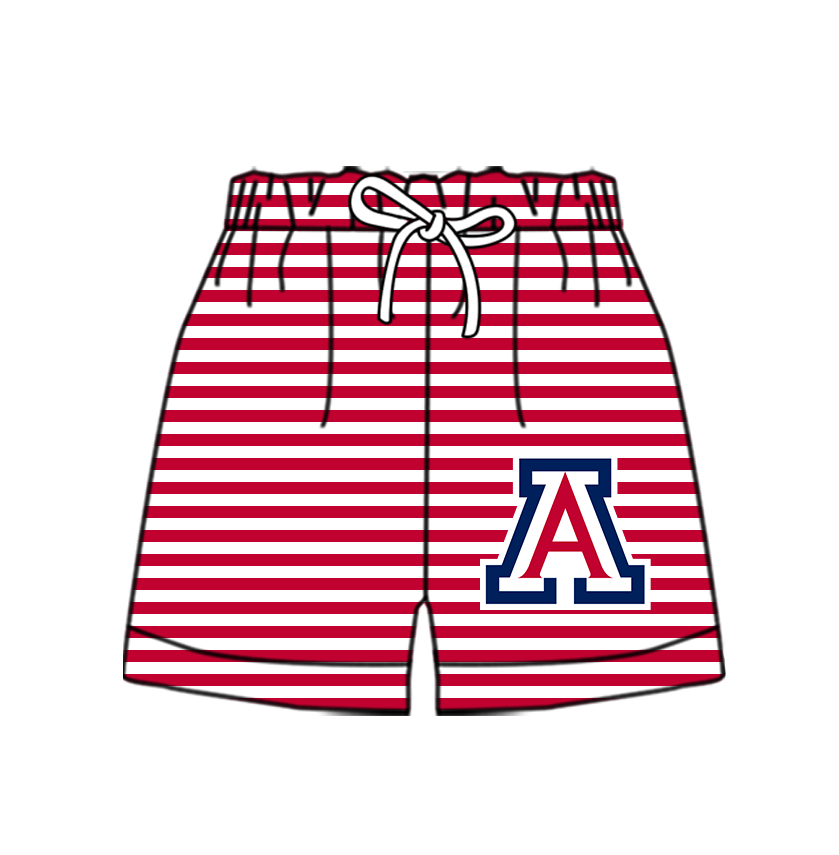 CUSTOM MOQ 5 Cute Comfortable Clothing For Kids Baby Kids Summer Red A Stripe Bottom Team Shorts