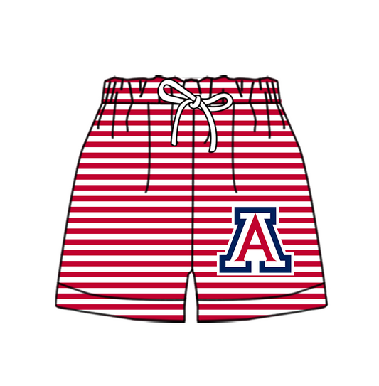 CUSTOM MOQ 5 Cute Comfortable Clothing For Kids Baby Kids Summer Red A Stripe Bottom Team Shorts
