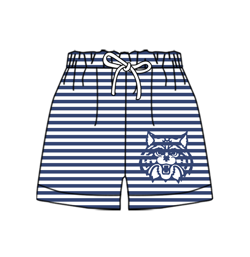 CUSTOM MOQ 5 Cute Comfortable Clothing For Kids Baby Kids Summer Blue Tiger Stripe Bottom Team Shorts