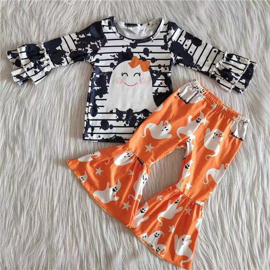 9.27 6 A11-13 RTS No Moq Clearance Baby Girls Winter Outfits Baby girls Ghost Halloween set