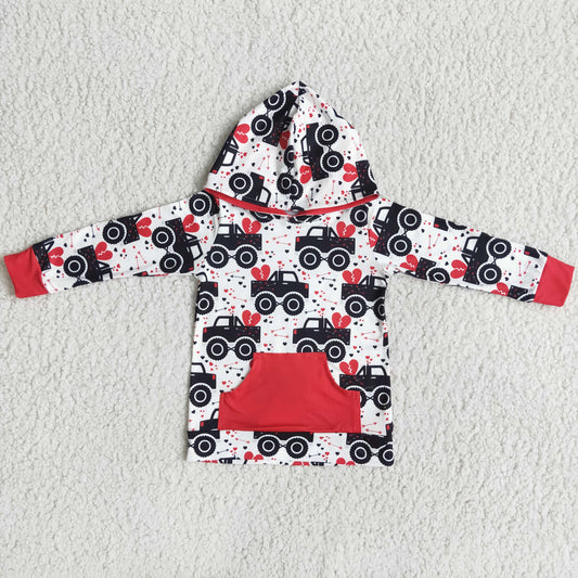 1.17 6 A11-20 RTS No Moq Clearance Boys tractor Valentines hoodie top