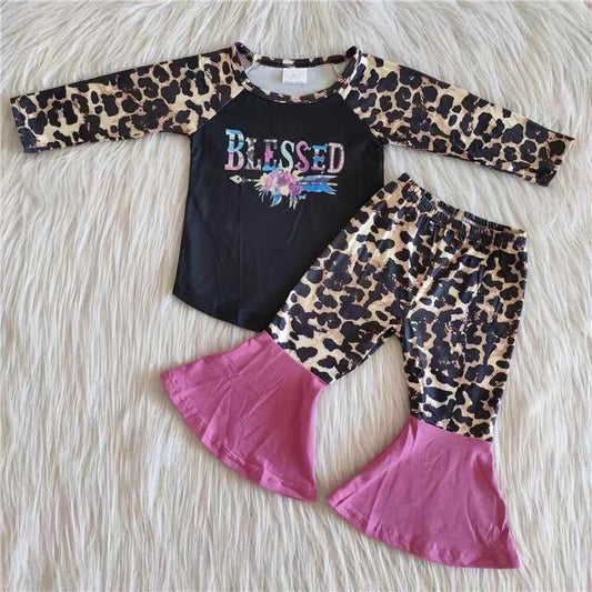 6 A14-12 Kids girls clothes long sleeves top with trousers set-promotion 2024.8.17 $2.99