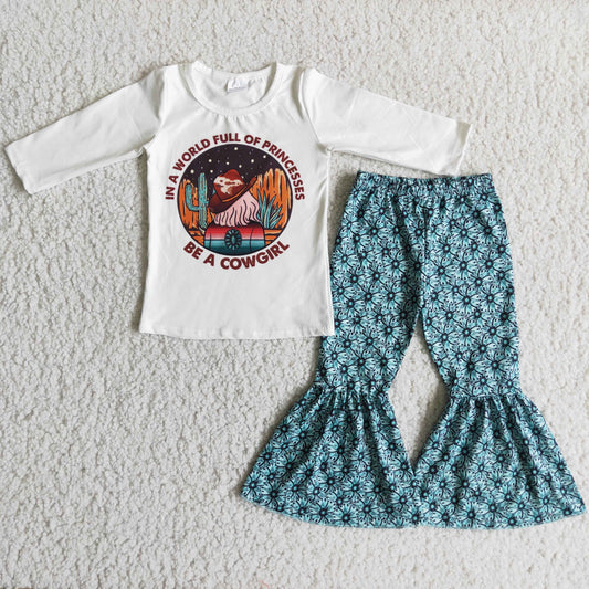 6 A14-29 Baby Girls Winter Outfits Be a cowgirl western bell set