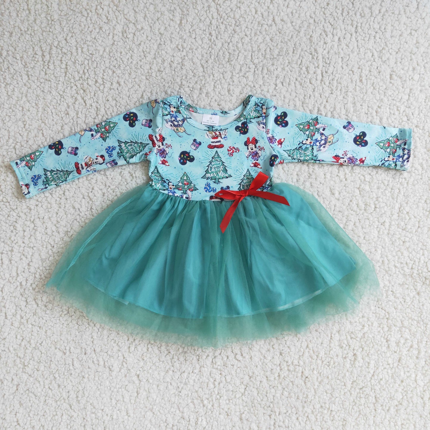 9.18 6 A15-1 Baby Girls Winter Outfits Girl Christmas long sleeve dresses