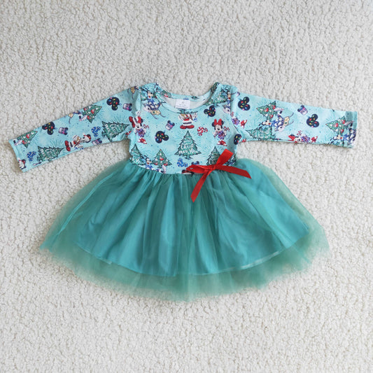 9.18 6 A15-1 Baby Girls Winter Outfits Girl Christmas long sleeve dresses