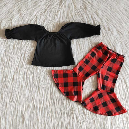 6 A15-13 Black red plaid Christmas set