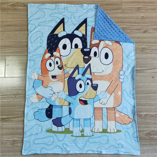 USA Warehouse (IN STOCK)6 A19-1 Baby Blue Dog Cartoon Blanket Soft Plush Kids Bedding Throw Blanket for Children's Room Decor