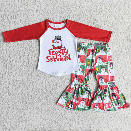 9.15 6 A2-2 Baby Girls Winter Outfits Snowman kids boutique winter clothing