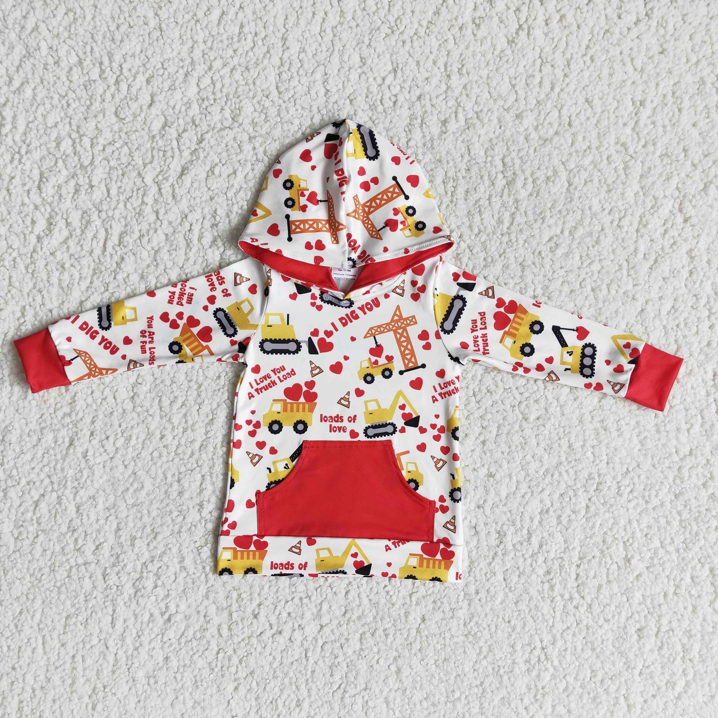1.17 6 A27-19 RTS No Moq Clearance Boys Valentines Hoodie Top
