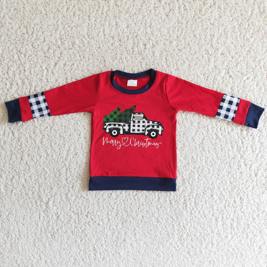 6 A6-12  Kids Christmas tractor Tee shirts
