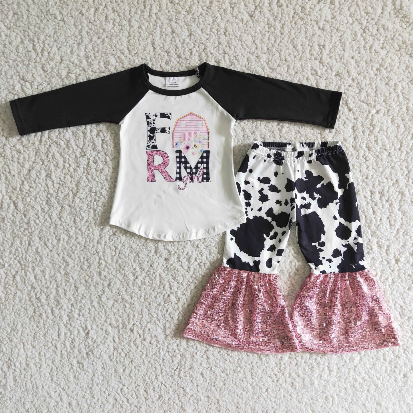 6 A6-15 Kids girls clothes long sleeves top with trousers set-promotion 2024.9.14 $2.99