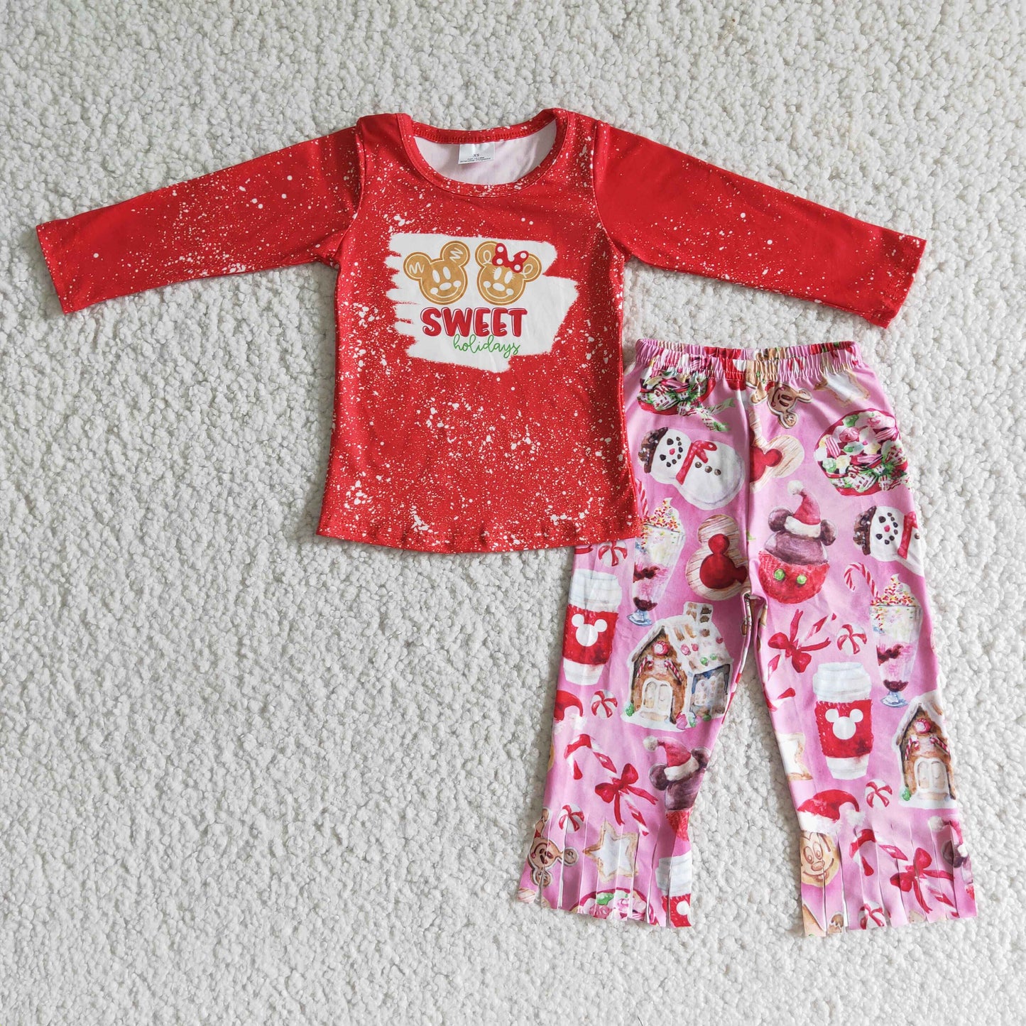 6 B1-17 Sweet holiday tassel pants sets