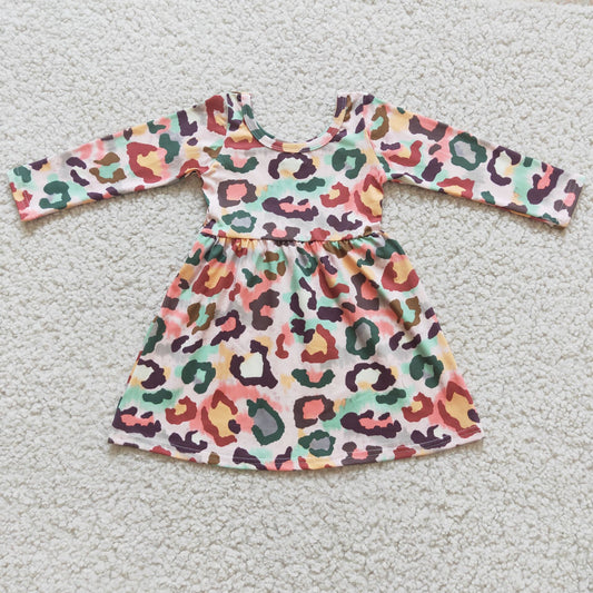 12.13 6 B11-29 Baby Girls Winter Dresses Baby Girls colorful leopard knee length dresses