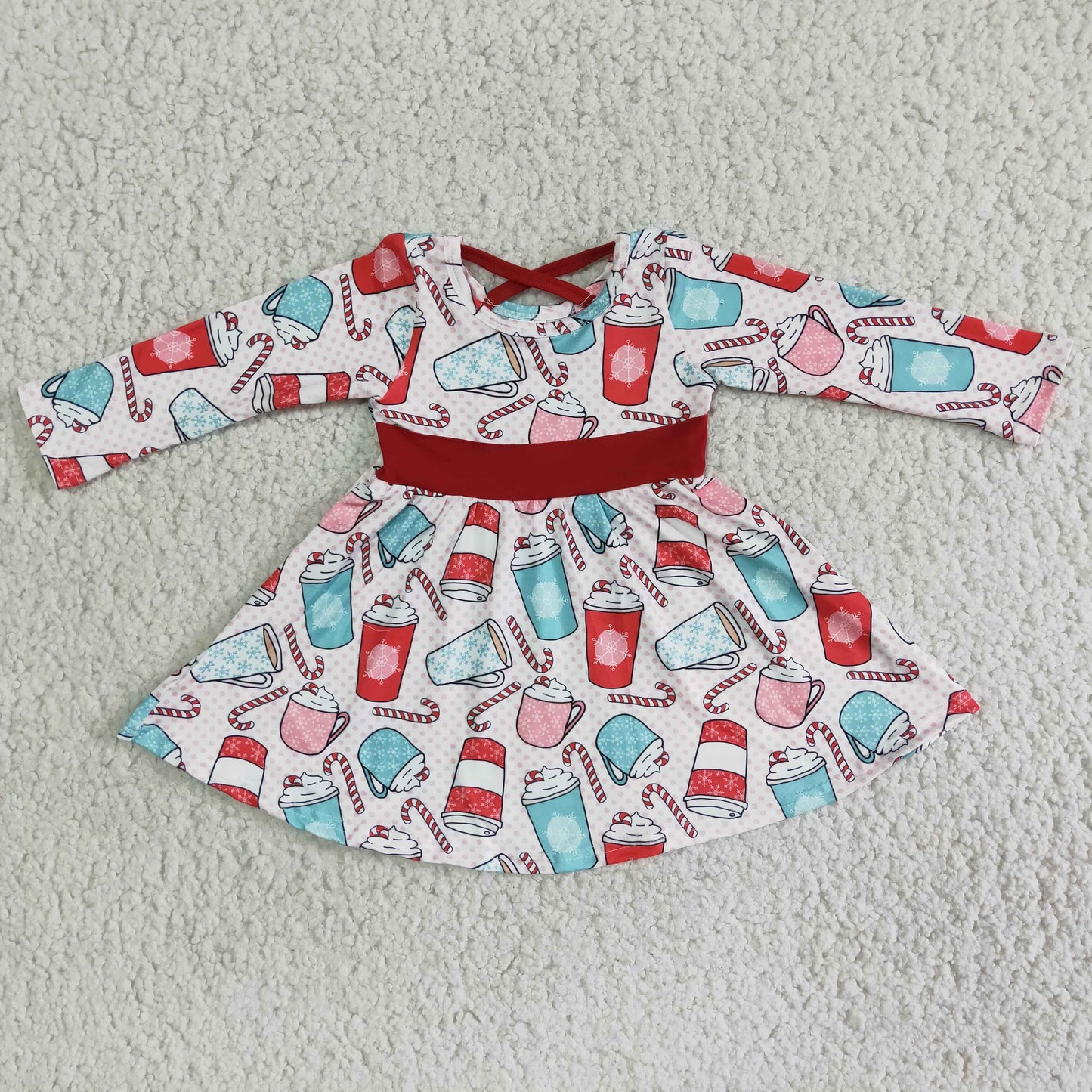 11.15 6 B12-19 Baby Girls Winter Dresses Baby Girls Christmas cup dresses