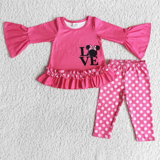 6 B8-3 Valentines Cartoon Mouse Legging Sets