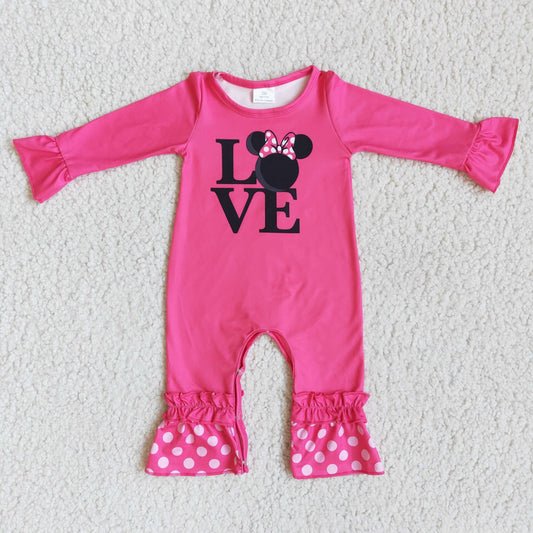 6 B8-35 Pink Love Valentines Rompers