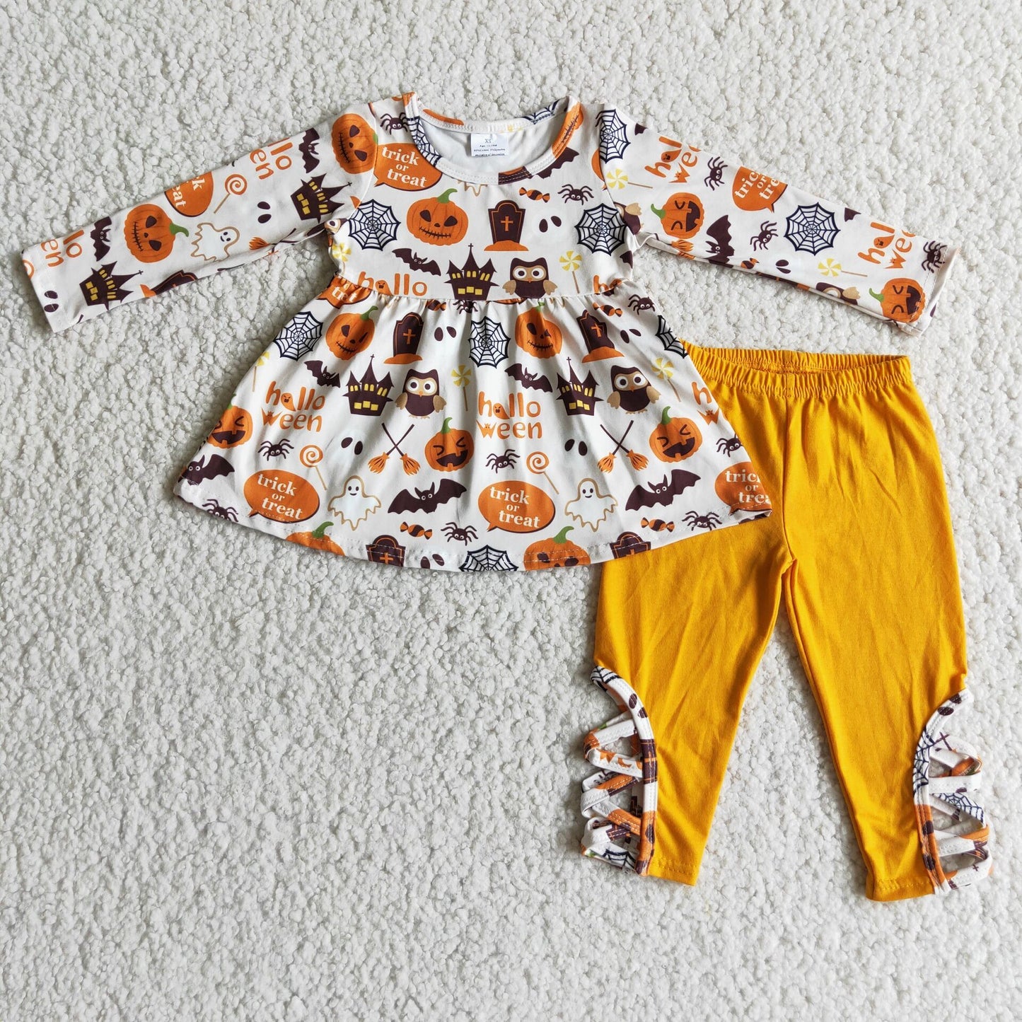 9.22 6 C7-38 Baby Girls Winter Outfits Halloween pumpkin outfits clothing sets