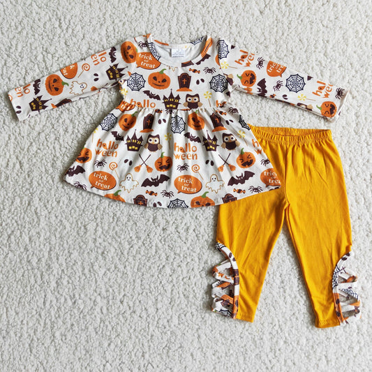 9.22 6 C7-38 Baby Girls Winter Outfits Halloween pumpkin outfits clothing sets