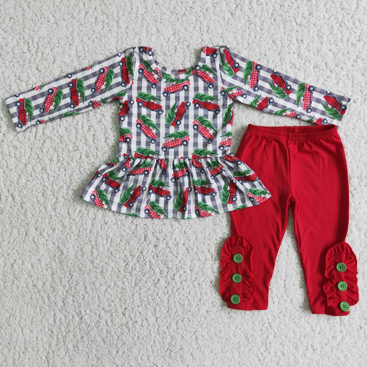 6 C9-24 Christmas tractor legging sets