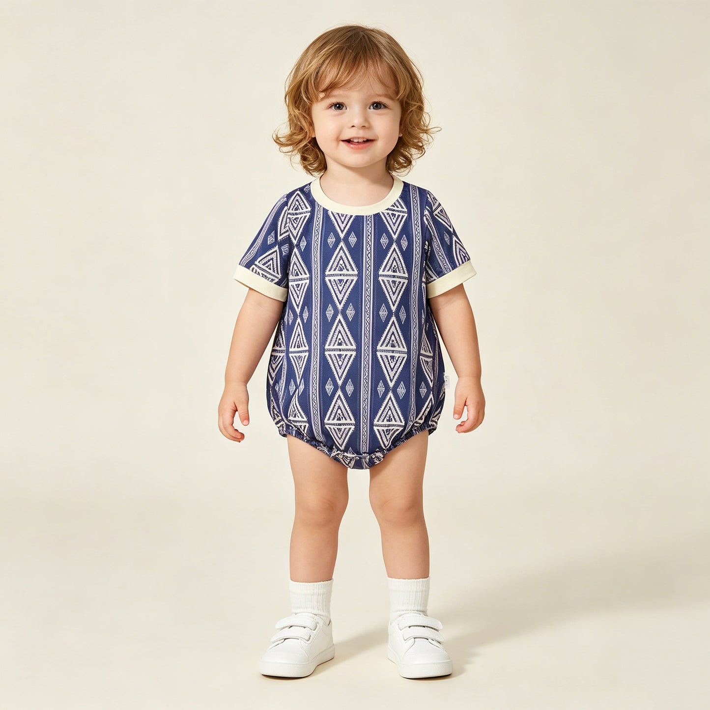 SR3713 RTS NO MOQ （In stock）Baby Boys Short Sleeve Western Aztec Rompers